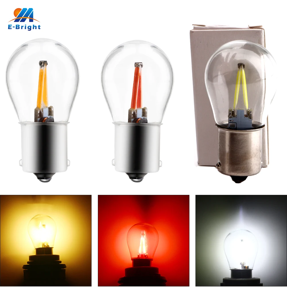 

2 PCS 1156 P21W BA15S BAU15S PY21W 1157 BAY15D COB 48 SMD 12V DC Auto LED Car Light bulbs Turn Signal Brake Lights White Yellow