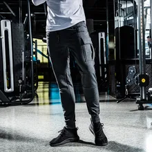 Для мужчин s повседневные брюки для пробежек Фитнес Для мужчин спортивная нижняя часть спортивного костюма узкие спортивные Штаны брюки Черный, серый цвет костюм для тренажерного зала спортивные брюки