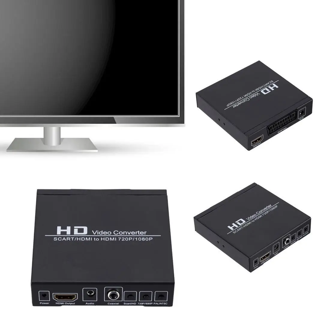 SCART + HDMI к видео с высокой чёткостью конвертер 720P @ В переменного тока 50/60 Гц 1080P 50/60Hz