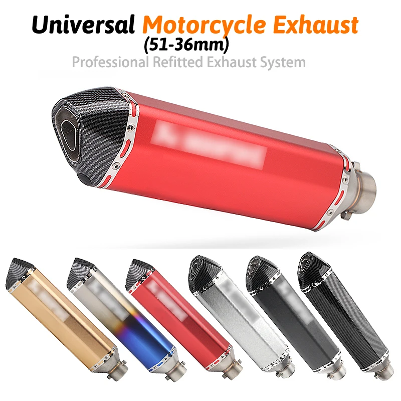 51 мм Мотоцикл выхлопная труба akrapovic красочные изменить глушитель для мотоцикла велосипедный горшок побега для Yamaha Honda KTM Kawasaki Ducati