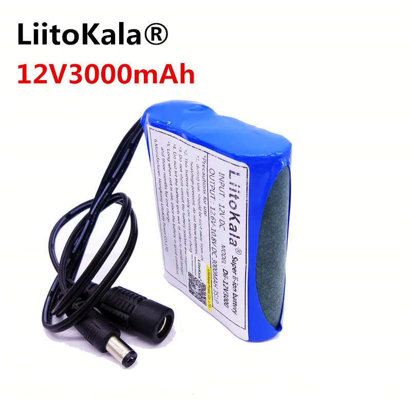 Liitokala 12v 3000 mAh литий-ионная аккумуляторная батарея зарядное устройство C Mara CCTV не включает зарядное устройство 1A