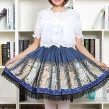 Fariy Tale, Всесезонная юбка с принтом богини, винтажная Женская юбка в стиле Лолиты хорошего качества, плиссированная юбка принцессы в стиле Лолиты