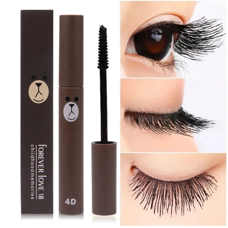 

2019 New Fashion Cute 4D Fiber Mascara Long Black Lash Eyelash Extension Waterproof Eye Makeup Lovely Mascara Cosmetics Mascar