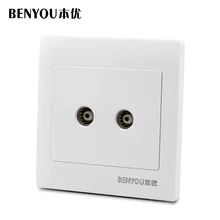 JOYING LIANG двойная розетка для ТВ белая ПК панель 86 Тип Настенные ТВ розетки