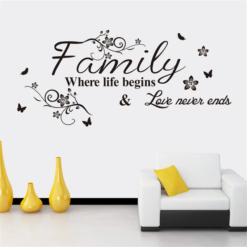 Family Home Room Decor Art Quote Wall Decal Stickers Bedroom Removable Mural DIY 