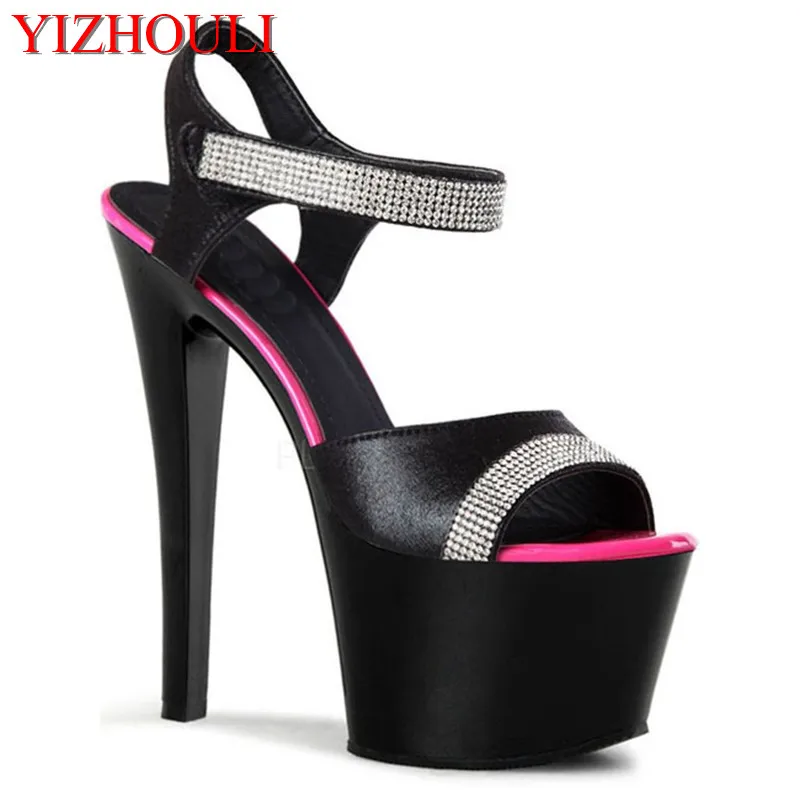 

New hot and spicy sequined high-heeled sandals, open-toe fashion sexy women wearing 17cm women's summer sandals