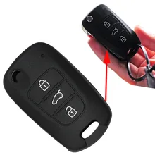 Силиконовый Чехол Крышка Оболочка для HYUNDAI i20 i30 Флип Удаленный Случае Ключ 3 Кнопки 11CLR BK С Логотипом