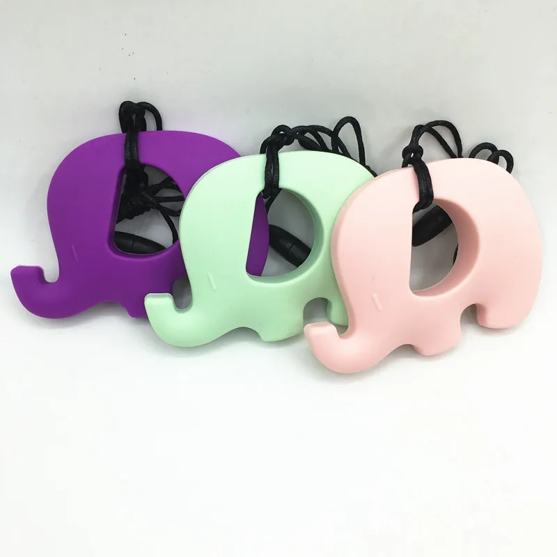 

1pc Silicone Baby Teething elephant Teethers DIY Nursing Necklace Accessories Silicone Beads Chewable BPA FREE baby Teether