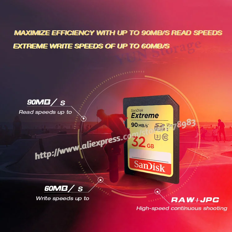 Двойной Флеш-накопитель SanDisk Ultra звуковое воспроизведение с частотой до 48 МБ/с. Extreme PRO V30 UHS-I& UHS-II до 300 МБ/с. слот для карт памяти 32 Гб SDHC карты SD Class10 для цифровых фотоаппаратов с защитой от краж