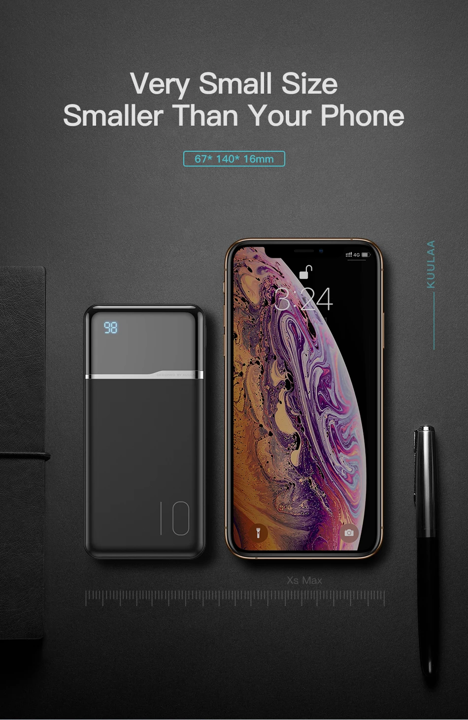 KUULAA power bank 10000mah portable charger powerbank 10000 mah for xiaomi mi 10 9 iPhone 12 11 X XR Blackview A80 A60 poverbank power bank portable charger