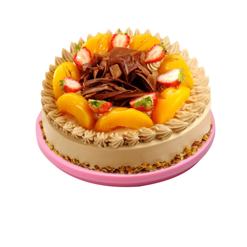

DIY Plastic Cake Stand Decor Turntable Manually Rotating Round Shaped Cake Mounting Pattern Tool DTT88