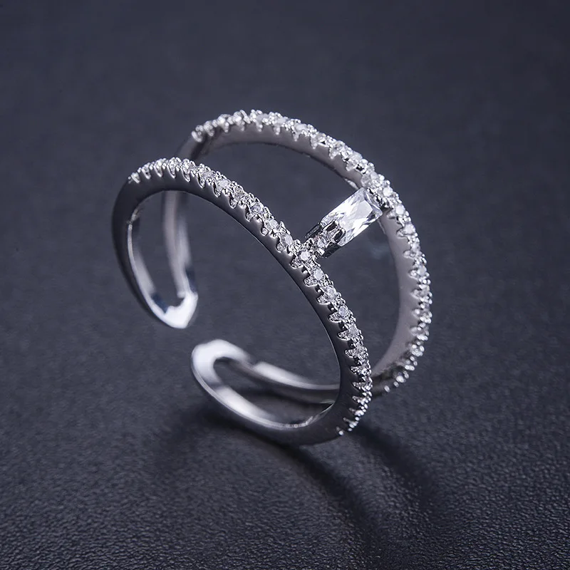 2021 Модное новое простое открытое женское кольцо со стразами от Swarovski