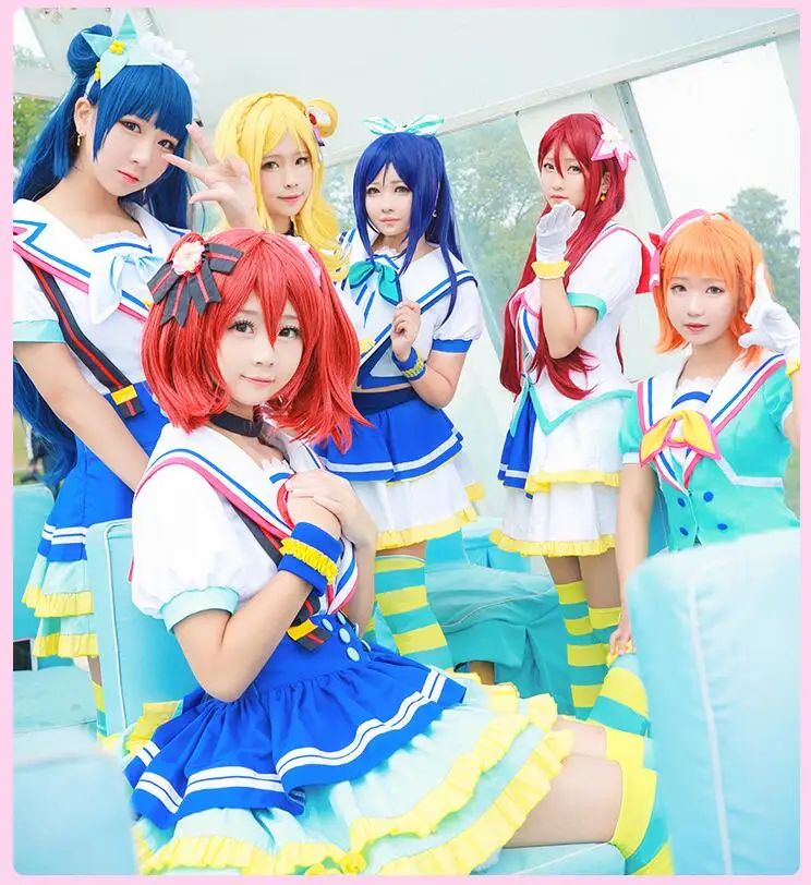 Любовь жить! Солнце! Aqours Kurosawa Dia много ханамару прыжки Сердце все члены форма Косплэй костюм