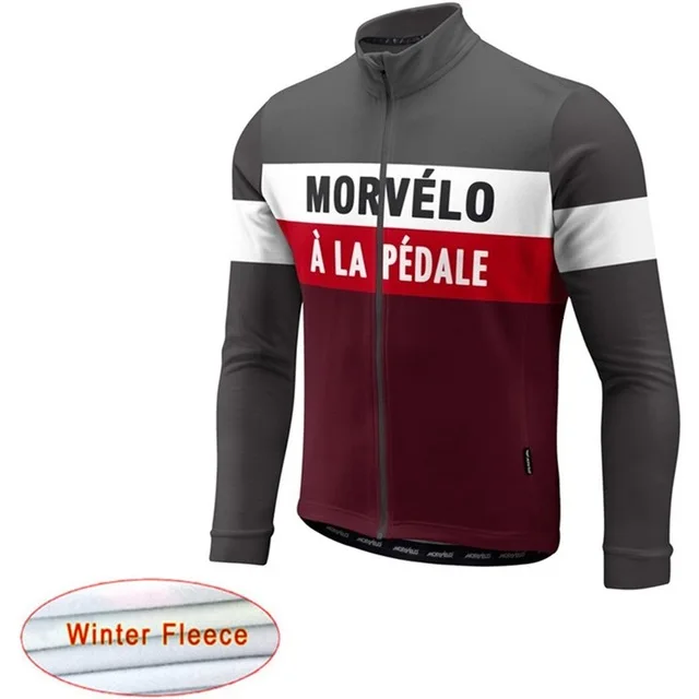 3 Morvelo Pro Team Vélo Для мужчин зимние Термальность флис с длинным рукавом велосипед Костюмы Ropa Ciclismo hombre uniforme D18 - Цвет: 3