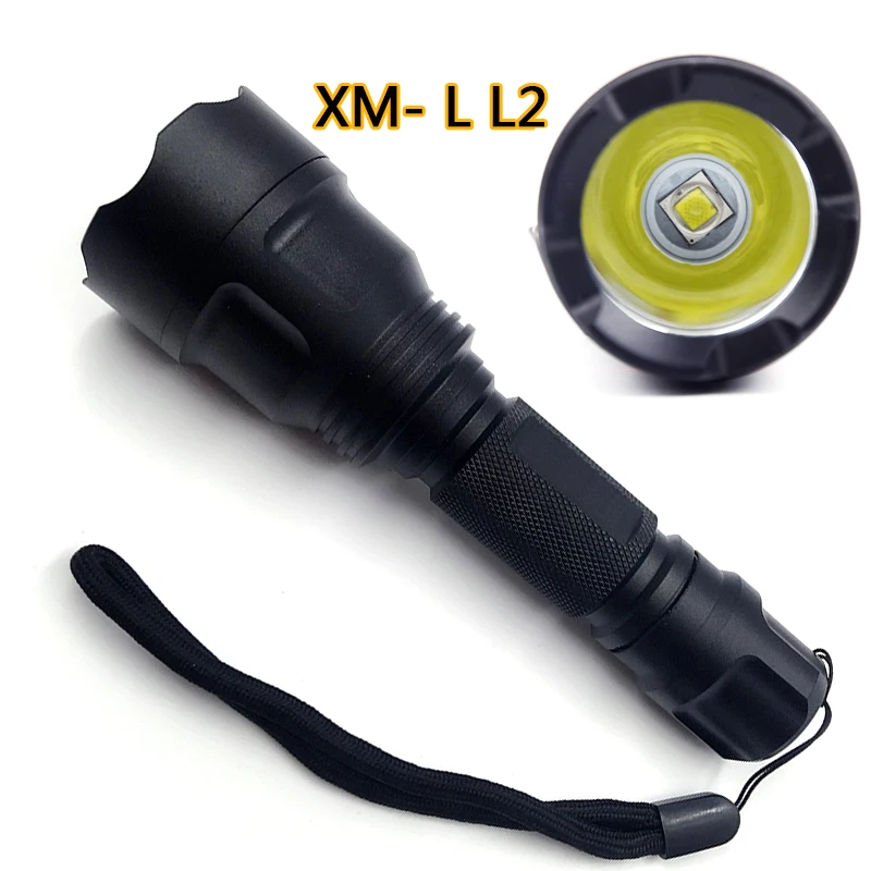 LED Flashlight Torch C8 5 Mode XM-L L2 T6 Q5 High Power Lamp Light Super Bright Portable Led Light for Camping fishing