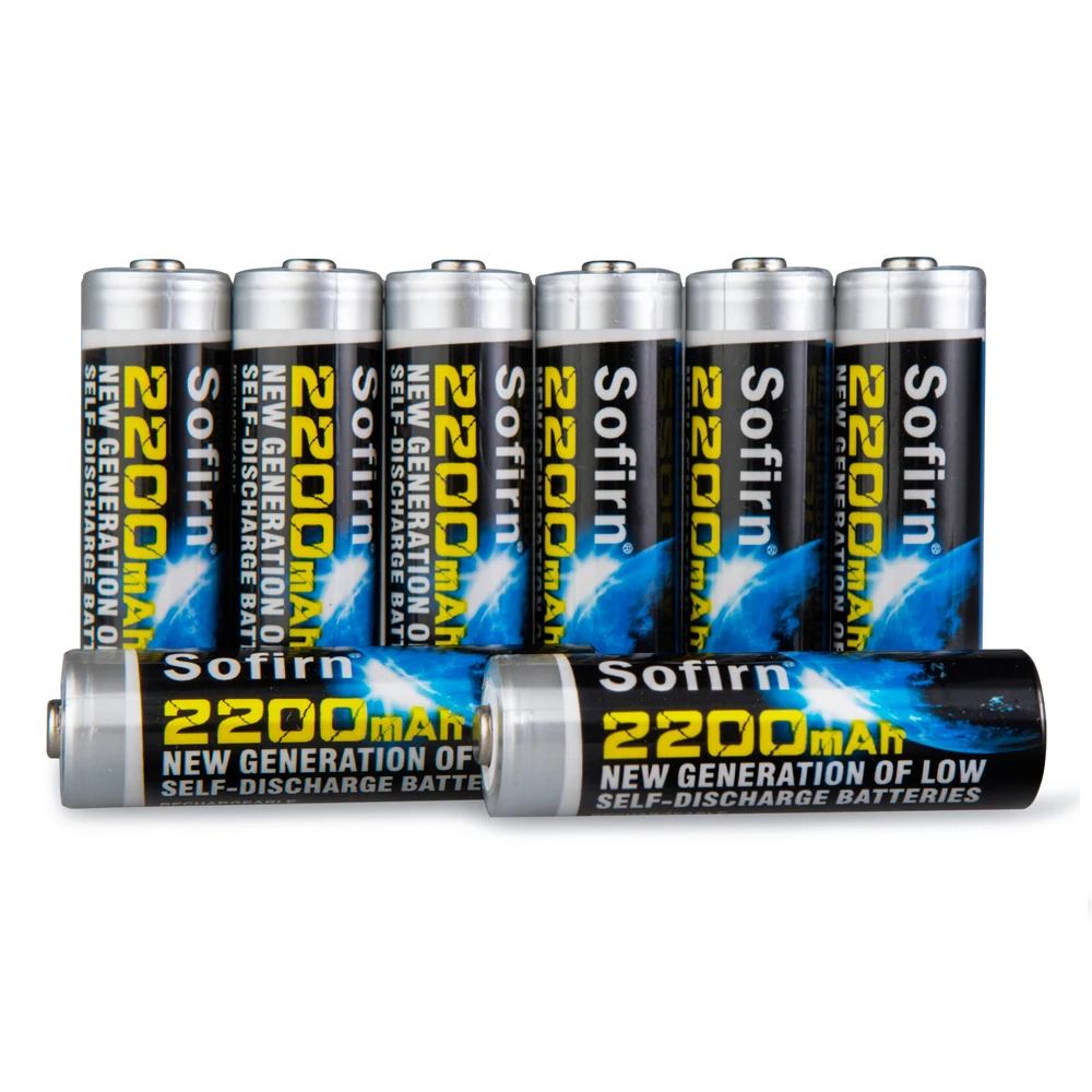 Sofirn 8 шт AA 2200 mah 1,2 V перезаряжаемый аккумулятор NiMH Защита окружающей среды Защита от перезаряда с коробкой для хранения батареи