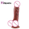 Realistic Dual-Density Veins Dildo Blood Vessel Painting Suction Cup Silicone Dildo with Ball for Women 1