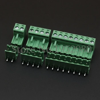 

20 Set 5.08MM Pitch PCB Pluggable Terminal Block Connector 2/3/4/5/6/7/8/9/10P Right Angle Open KF2EDGK Green