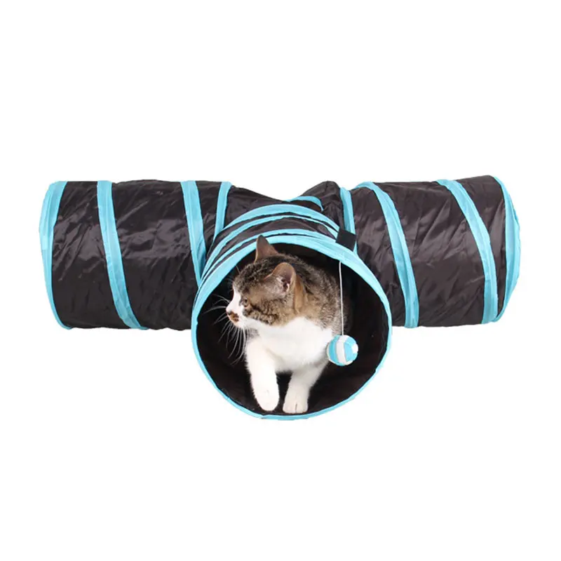 Pet туннель 3 WAY Y Форма Складной Собака Щенок животных собака, кошка, Котенок Играть Игрушка упражнения туннель пещера игрушки для котов для некрупных домашних животных