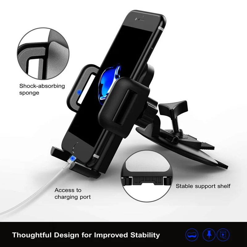 VicTsing Car Phone Mount CD Slot Car Phone Holder Universal Car Cradle Mount GPS Holder 360 Degree for iPhone 88plus77P66s  (5)
