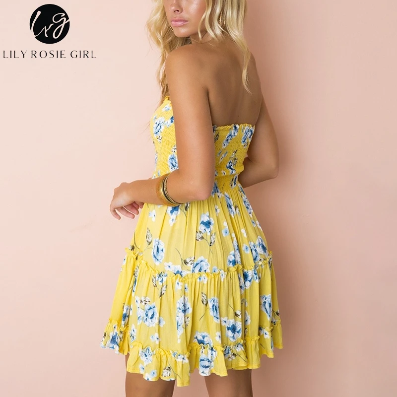 Lily Rosie/платье с цветочным принтом и оборками для девочек пляжное платье без