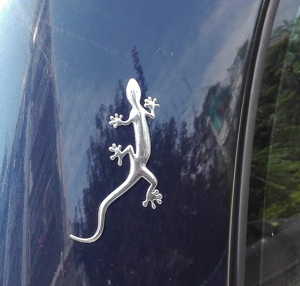 HOT COOL, Black arrive! Gecko,3D Gecko Chromed PVC car emblem sticker