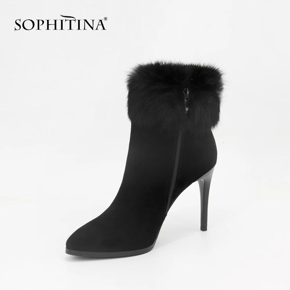 SOPHITINA/новые модные детские замшевые ботинки Пикантные однотонные пуховые Теплые