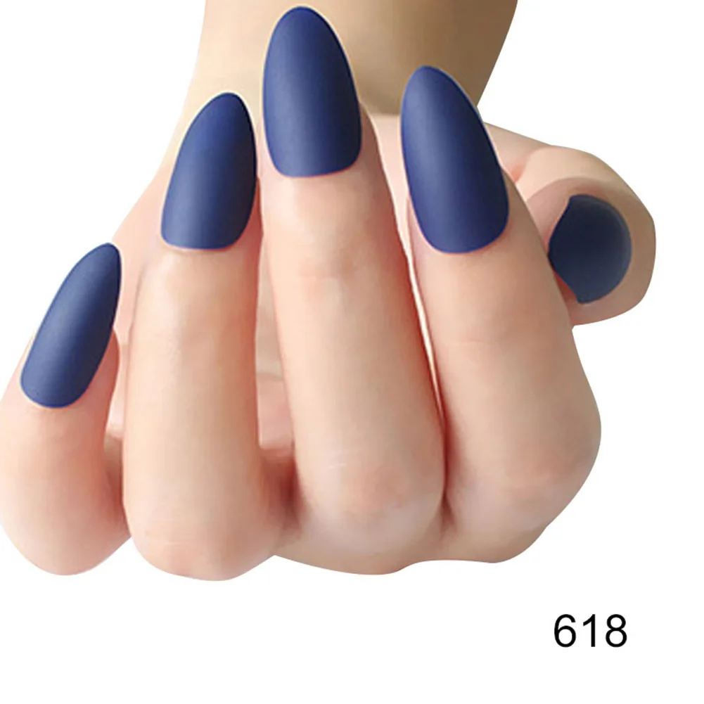 24 шт женские накладные ногти DIY матовые капли в форме накладные ногти MH88 - Цвет: 18