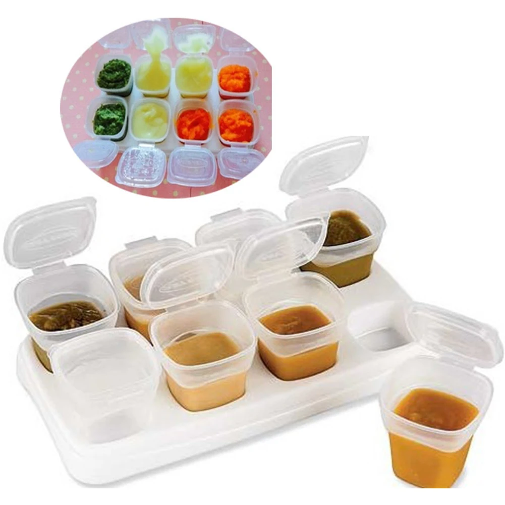 

9pcs/Set Feeding Pot 70ml Freezing Cube Containers Gruel Storage Childern Microwave Infant Kids Snacks Food Grade Baby Food Box