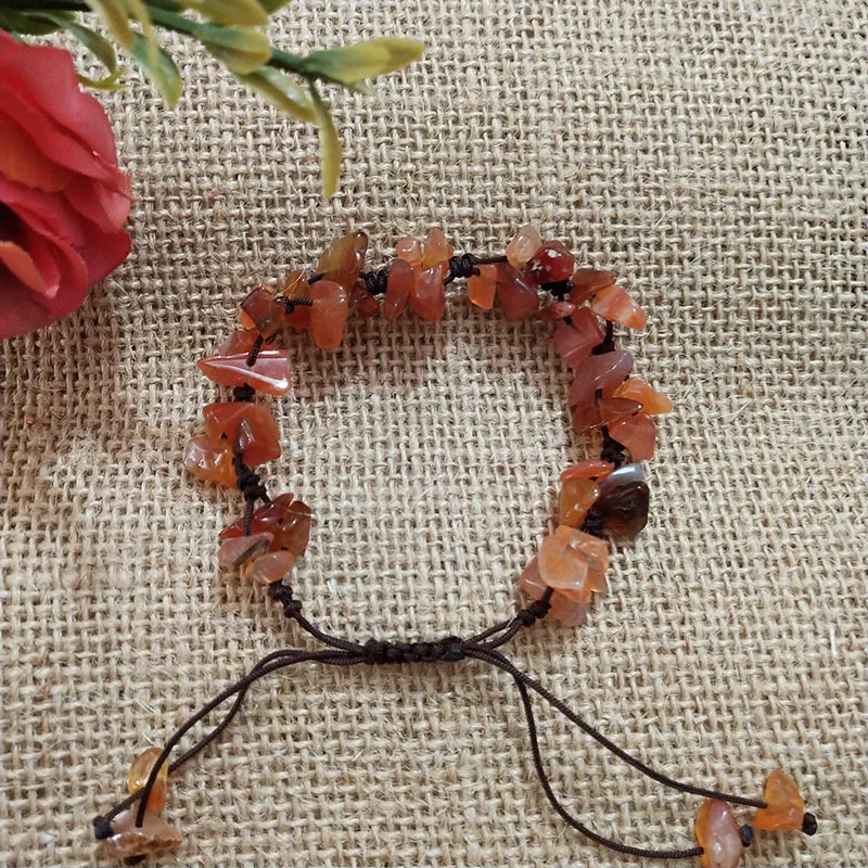 Женский Асимметричный плетеный браслет с натуральным камнем Boho регулируемый