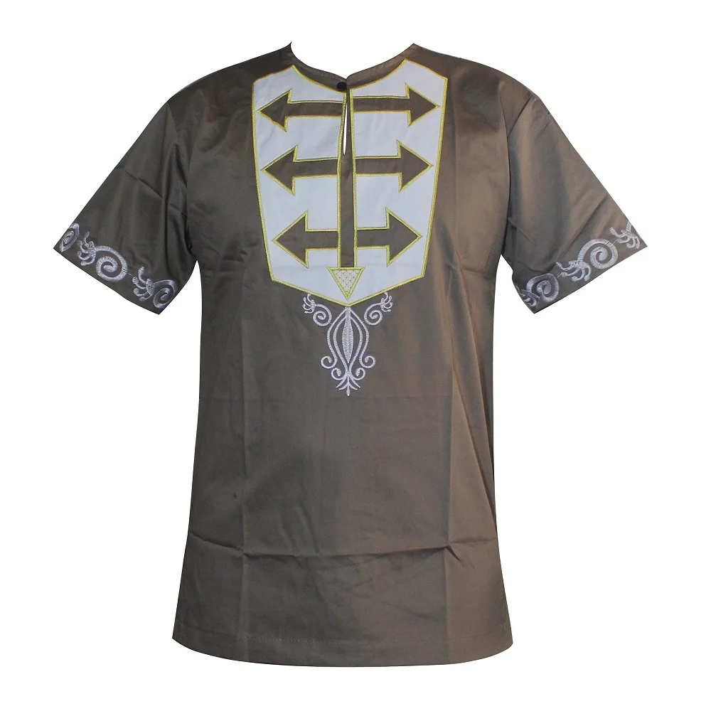CAMEL Dashikiage Африканский вышитый тонкий хиппи Топ dashiki для мужчин короткий рукав Анкара Высокое качество футболки - Цвет: CAMEL