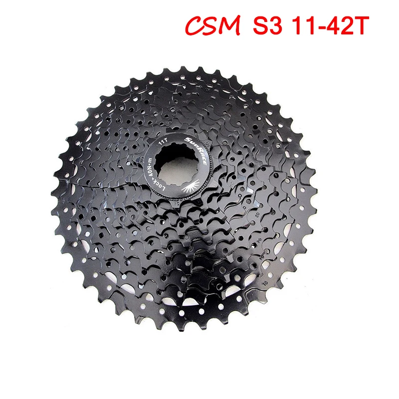 Sunracing 10 S кассета CSMS3 CSMX3 11-40T11-42T 11-46 T MTB велосипедная обгонная муфта Moutain велосипедная кассета Fit Shimano SRAM маховик - Color: 10S-S3-Black-11-42T