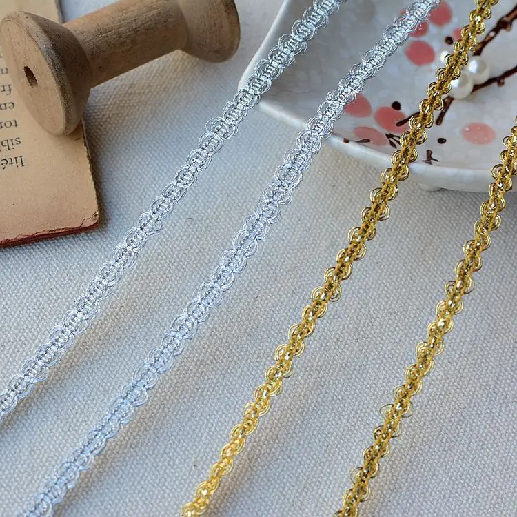 1 м новейшая Серебряная Золотая кружевная ткань с аппликацией высокого качества кружевная отделка гипюровые ленты кружевная ткань швейная отделка для одежды YU49
