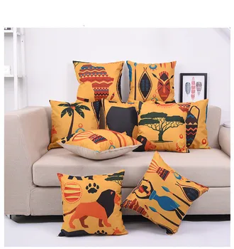 

1PC African style linen cotton pillow core sofa cushion pillow head office car back waist pillow waist pillow OU 041