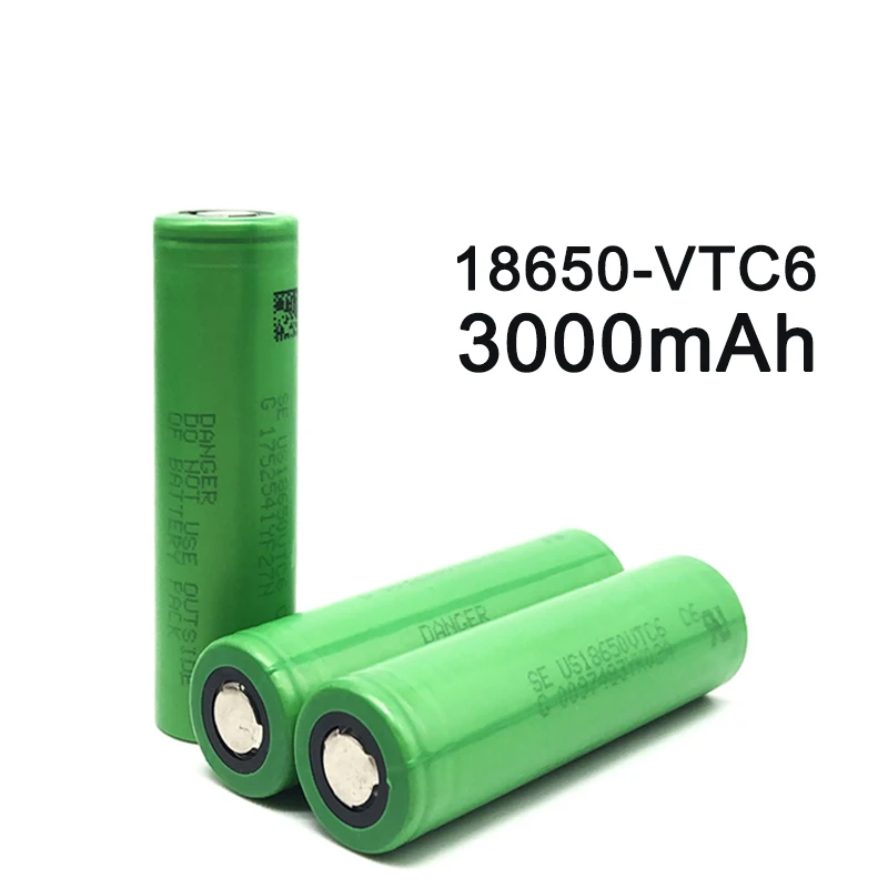 

100% original 18650 VTC6 3.7V 3000mAh rechargeable Li-ion battery for sony US18650 VTC6 battery Electronic cigarette flashlight