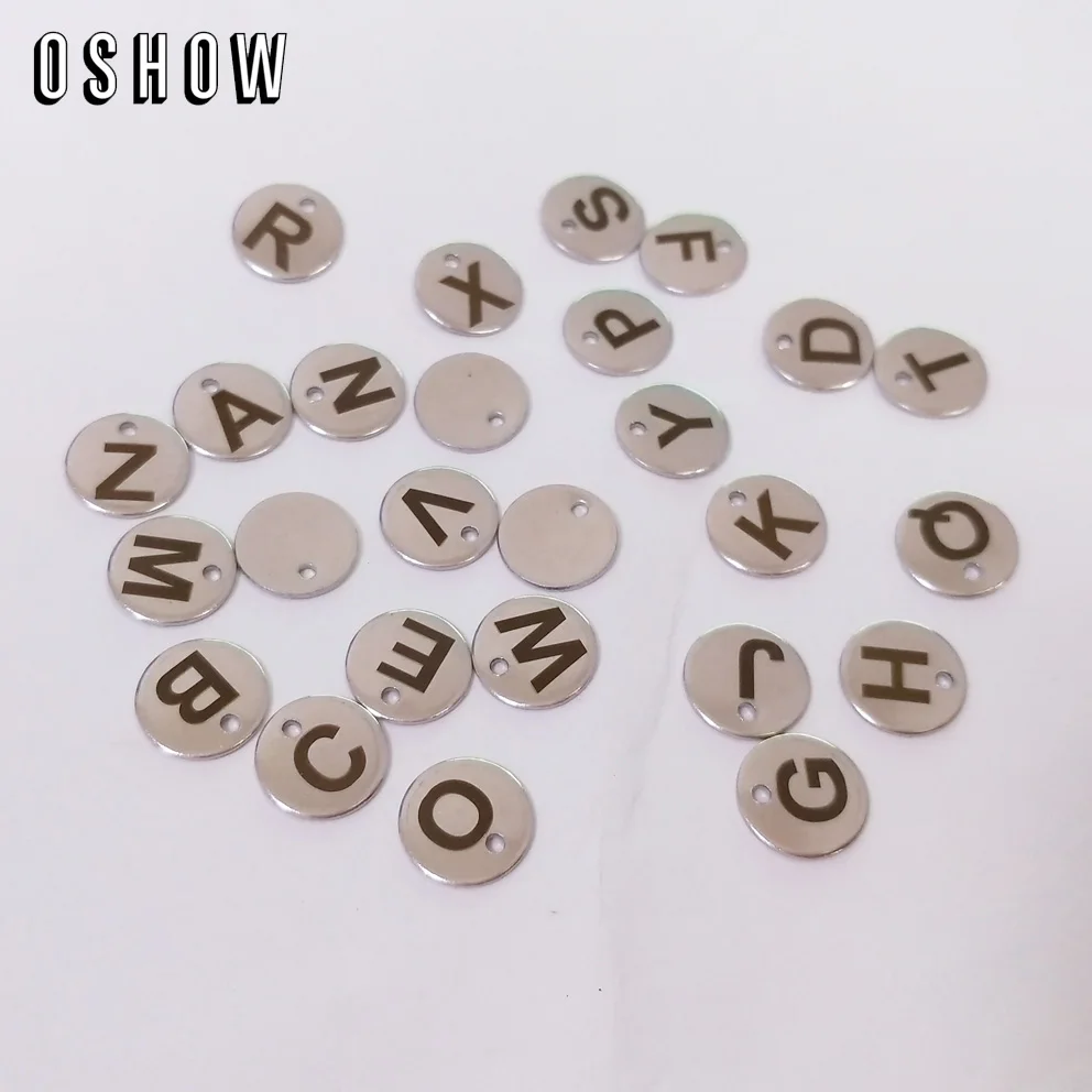 5set 6/8/10/12/15mm Stainless Steel A Z 26 Alfabet Initial Charms