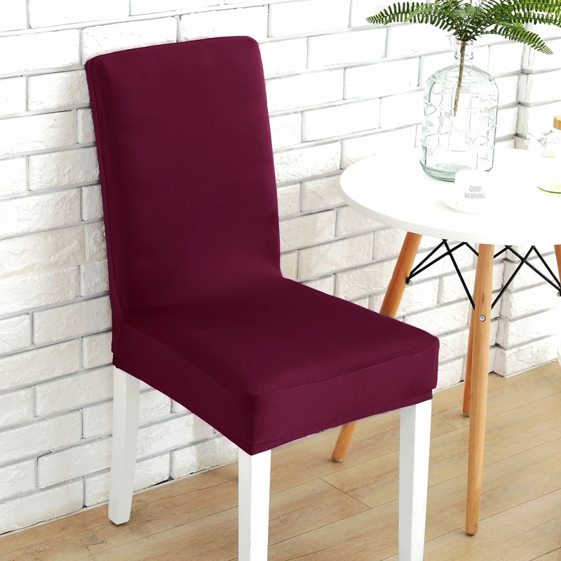 Lelen, 14 цветов на выбор, чистый цвет, универсальный размер, чехлы на стулья, чехлы на стулья, эластичные чехлы на стулья, чехлы для гостиничного банкета - Цвет: Burgundy