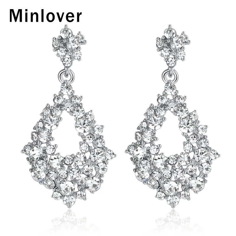 Minlover 2019 Новые Модные Разноцветные кристаллы массивные серьги капельки