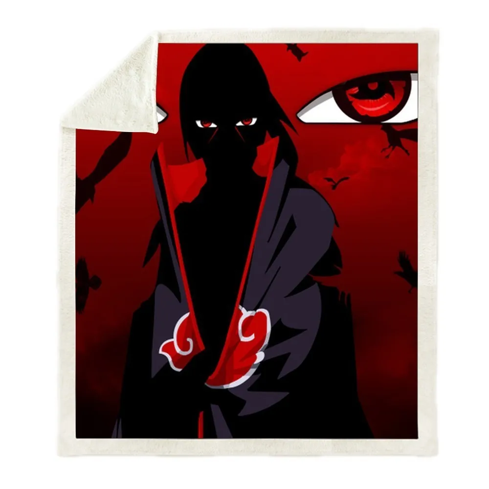 

Sofa Cushion Yoga Mat Blanket Picnic Back To School Blanket Thick Double-layer Plush Naruto 3d Print One Piece Carry Blanket