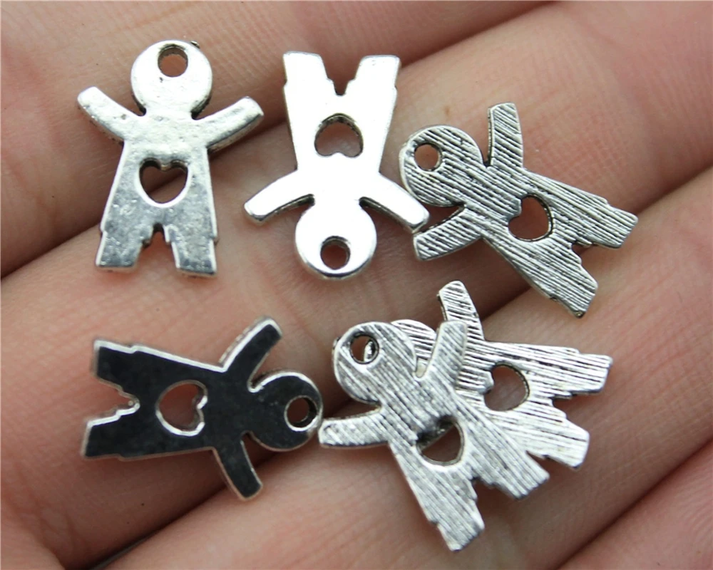 WYSIWYG 20pcs 16x12mm Small Boy Charm Pendants For Jewelry Making