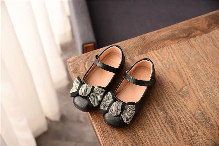 Princess shoes For Girls Children Girl Fashion Princess PU Bowknot Dance Toddler Quality Shoes Party Shoes size 26-36