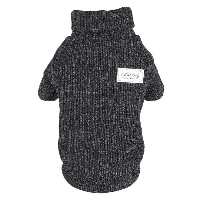 Свитер для собаки трикотажный пуловер плюс бархатная одежда для собак осень-зима Одежда для маленьких французов для бульдога Чихуахуа DOGGYZSTYLE - Цвет: Black
