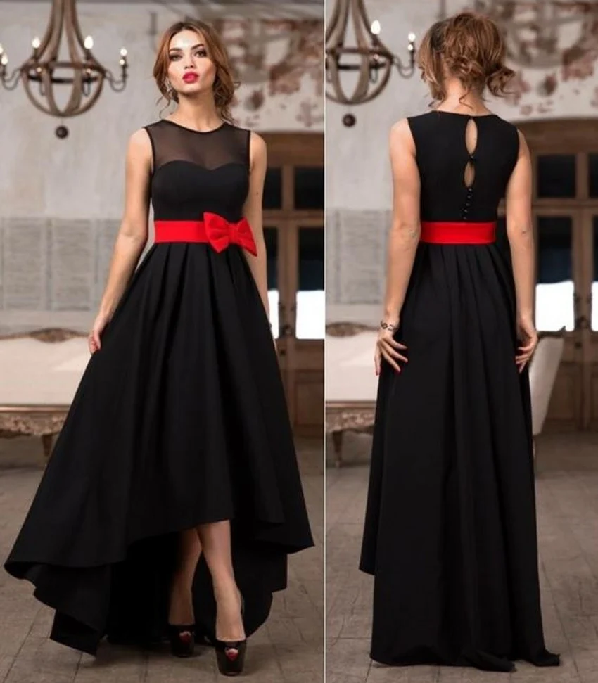 vestido de festa Stunning black  Hi Lo Bridesmaid  Dresses  