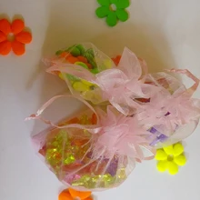 100 шт 20*30 см розовая подарочная Сумка из органзы стенд для ювелирных украшений сумки Сумка на шнурке для браслетов/ожерелье/сумка из пряжи