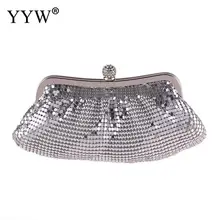 Роскошные клатчи, свадебный кошелек, сумка для женщин, горный хрусталь, банкетная Сумочка, женские сумки, дизайнерские серебряные металлические блестки, клатч для вечеринки