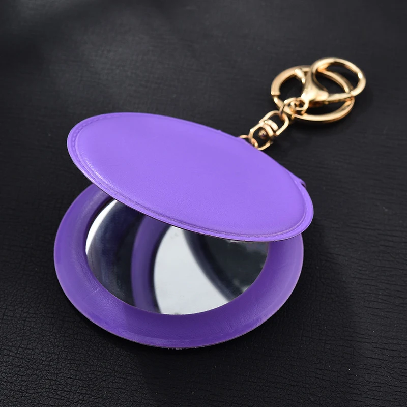 Двухсторонний складной зеркальный брелок портативный маленький круглое зеркало для макияжа Подвески модные женские разноцветные Подарочный Брелок для ключей ювелирные изделия