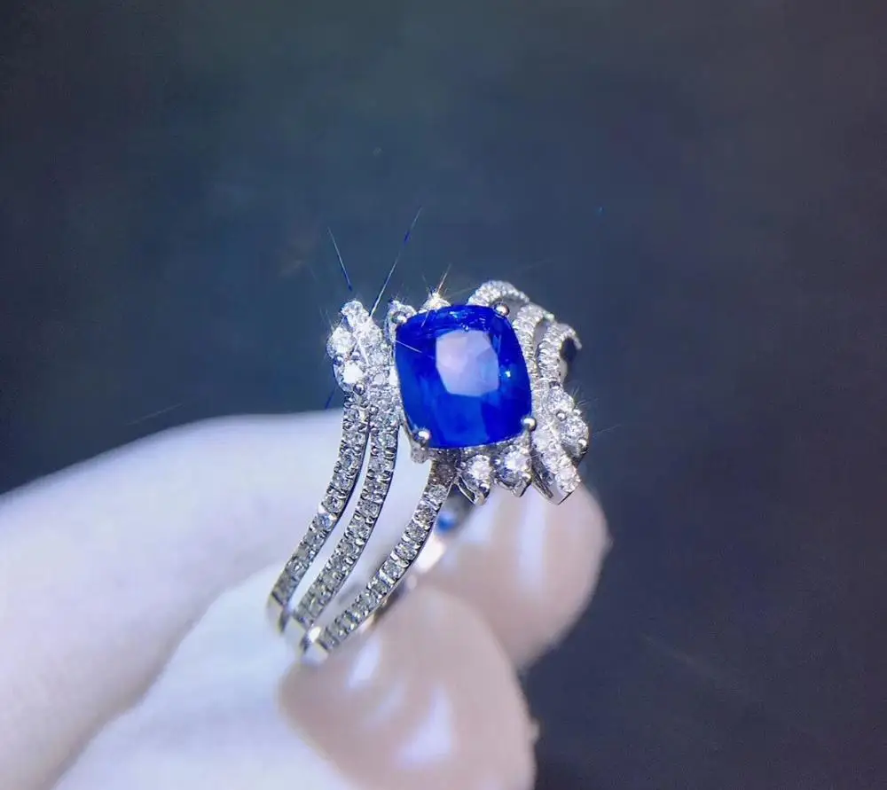 Fine Jewelry Sapphire Ring Natural 1.29ct Cornflowerl Blue Sapphire