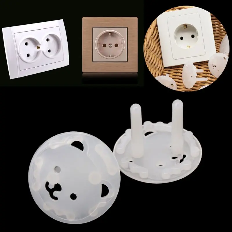 

10pcs EU Stand Power Socket Cover 2 hole Electrical Outlet Baby Child Safety Electric Shock Proof Plugs Protector MAR-20
