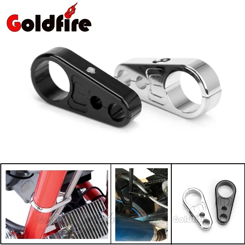 25mm 1" Motorcycle CNC Aluminum Frame Clutch Brake Cable Clamp For