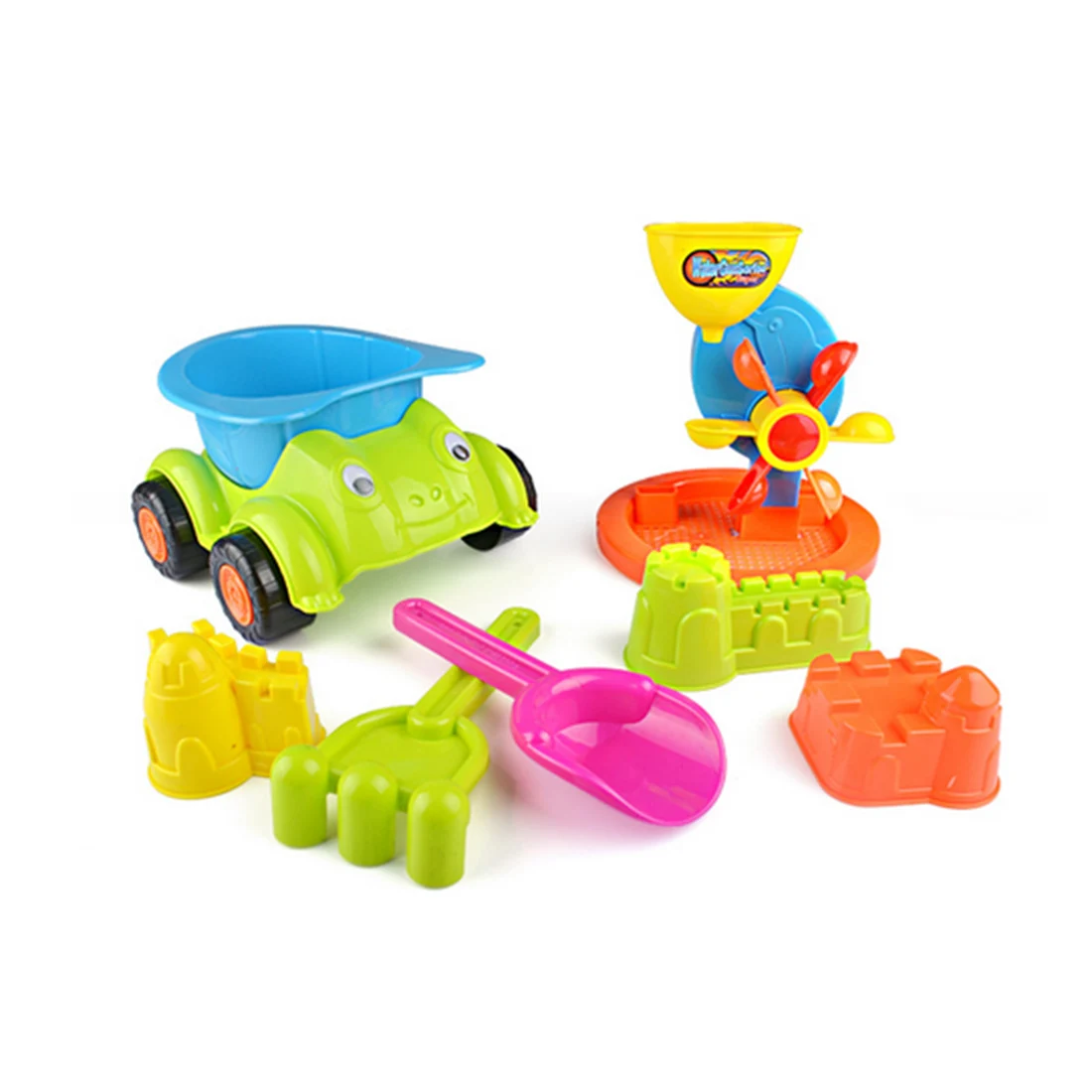 7 в 1 большой пляжная игрушка автомобиль комплект Пластик пляжные играть в игрушки для детей Подарки-разные цвета